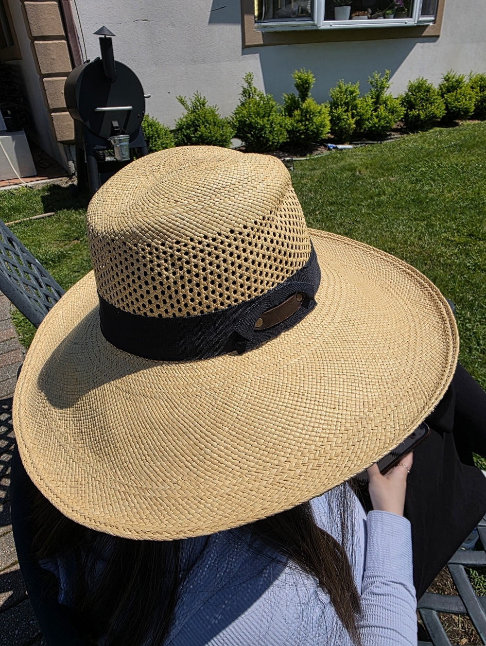 Lola Hats Wide-Brim Straw Sun Hat with Black Band - Women's Summer Hat